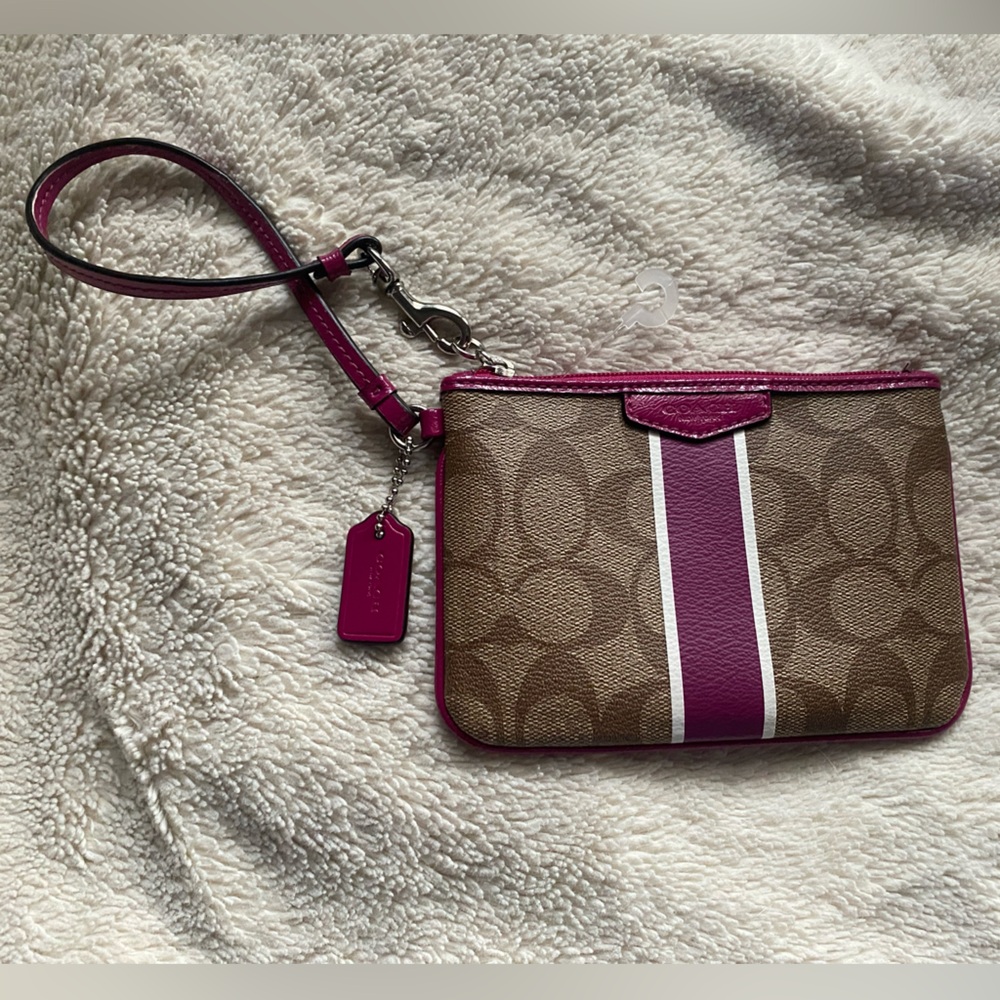 Coach Elegant Brown and Pink Wristlet